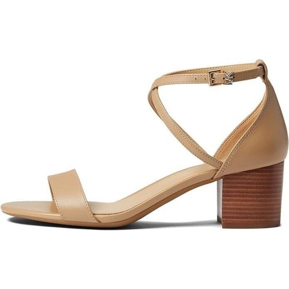 Michael Kors Serena Flex Sandals Women's Size 9.5 Camel Buckle Strap Ankle - Picture 1 of 5